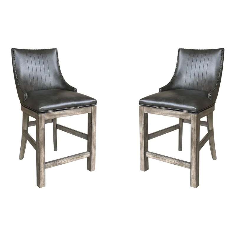 Lodge Dining Swivel Counter Sling Chair Two Pack