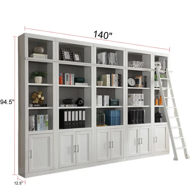 Catalina 6 Piece Small Library Wall with Ladder