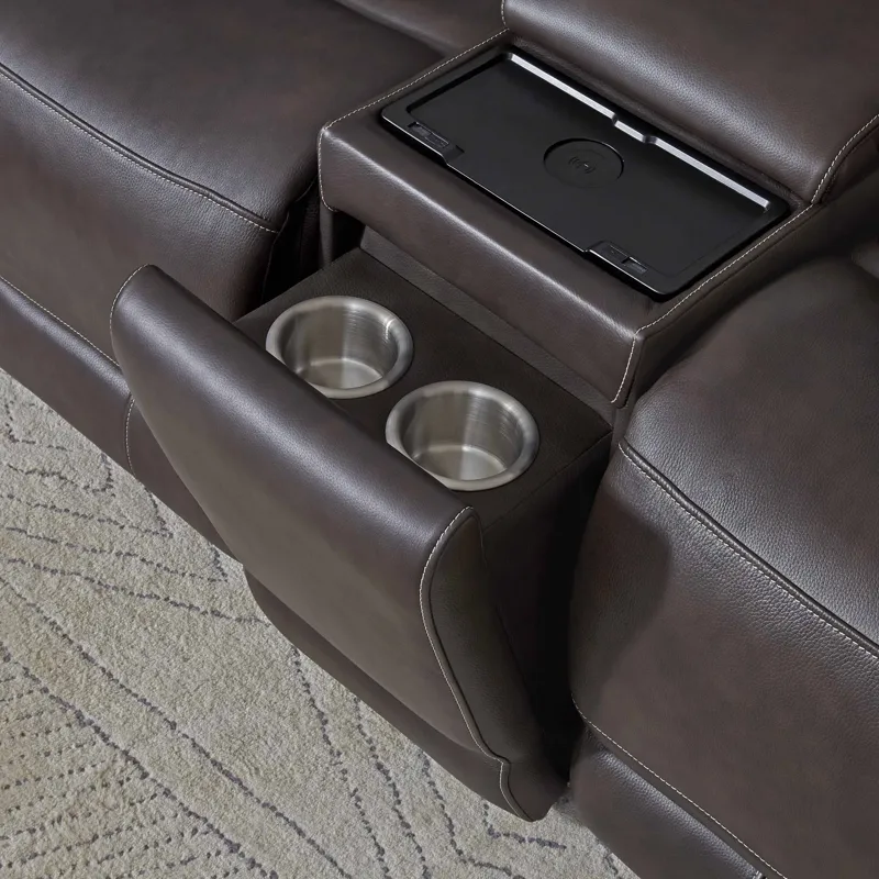 Easton Steamboat Brown Entertainment Tilt Console with Wireless Charger