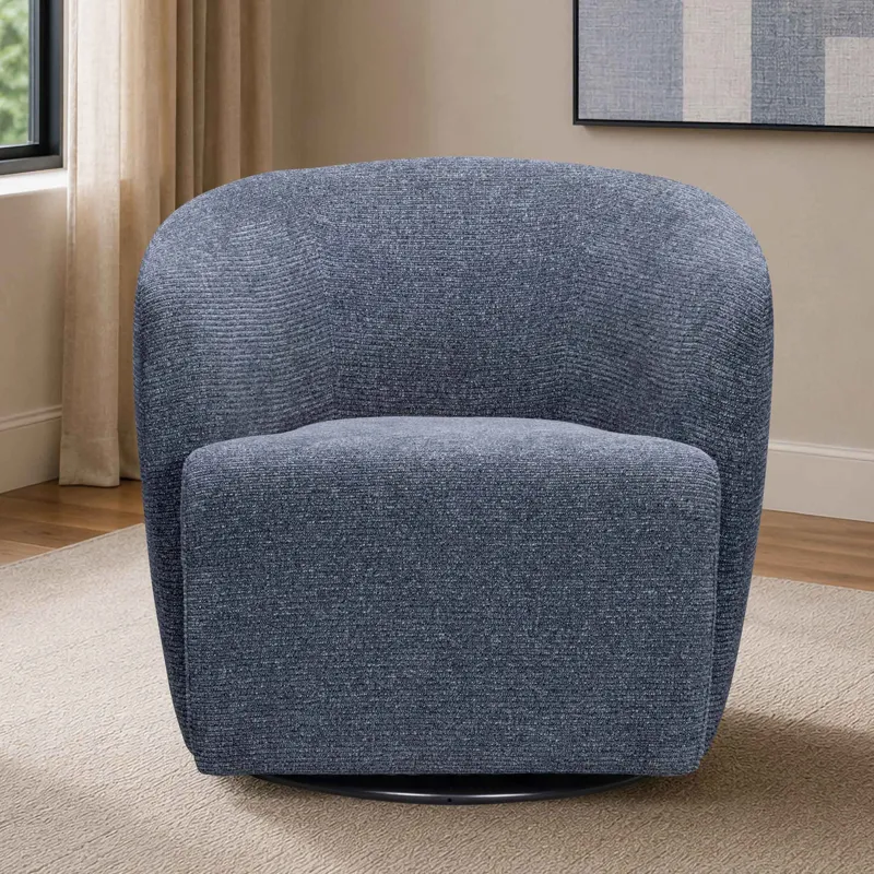 Mingle Thatch Blue Swivel Glider Accent Chair Two Pack