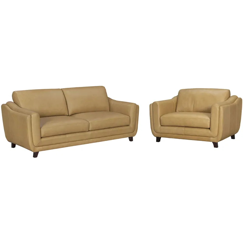 Hayden Renaissance Marigold Stationary Sofa and Chair and Half