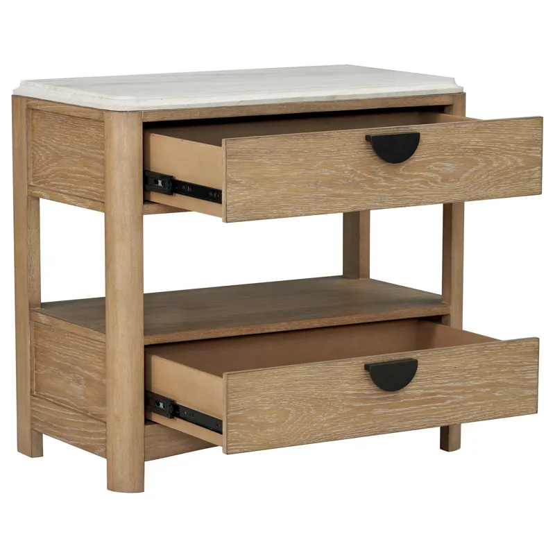 Escape Bedroom Queen Panel Bed 2 Nightstands and Dresser with Mirror