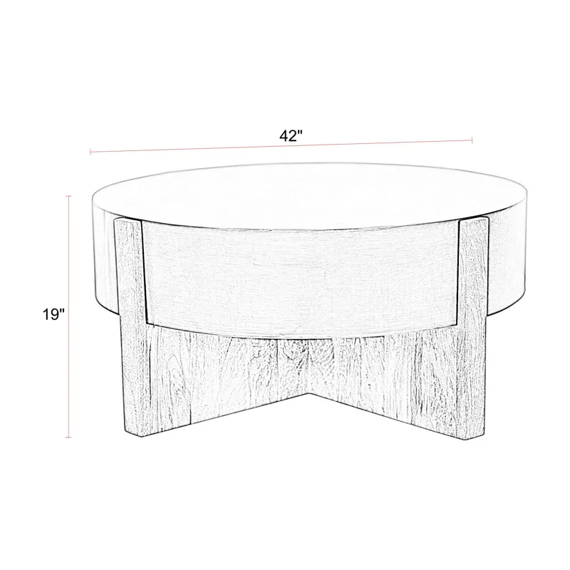 Aspen 42 Inch Round Cocktail Table with 2 End Tables
