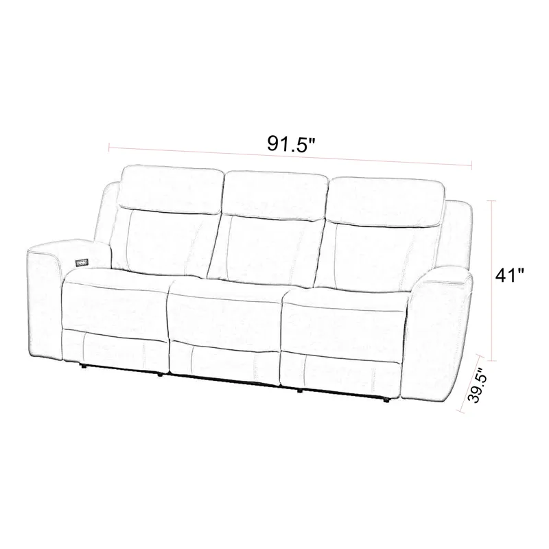 Calgary Stone Power Sofa P2