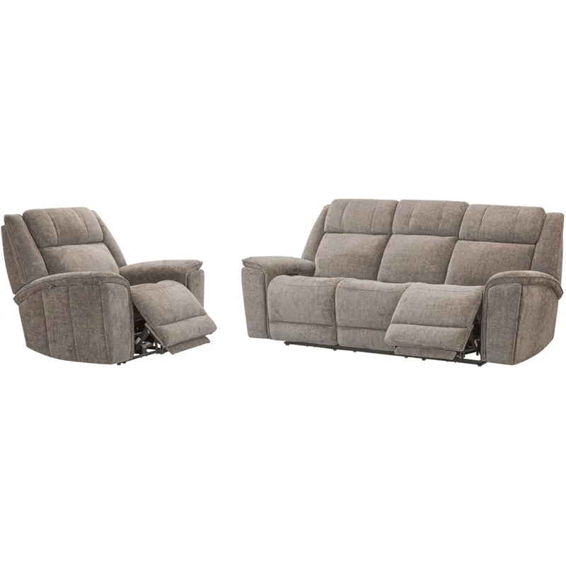 Colton Branson Tweed Power Zero Gravity Sofa and Recliner with Immersive Audio