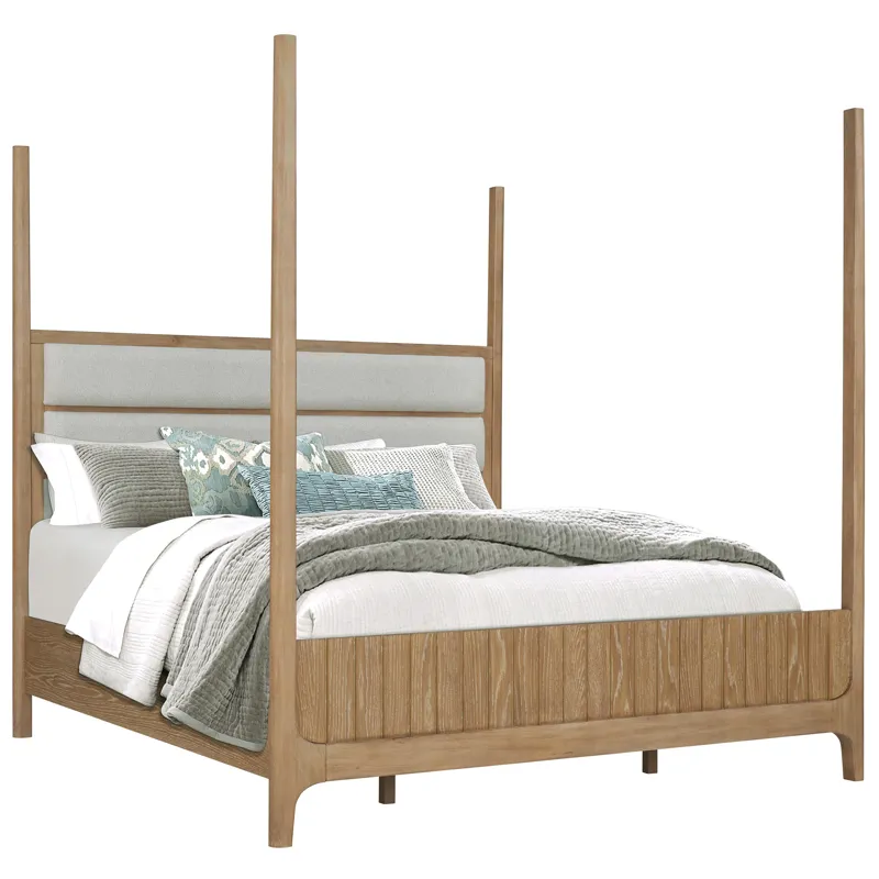 Escape Bedroom Queen Poster Bed 2 Nightstands and Dresser with Mirror