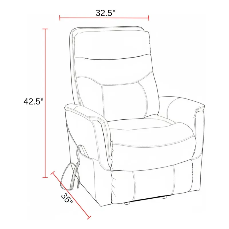 Gemini Softy Ivory Power Lift Recliner with Articulating Headrest Two Pack