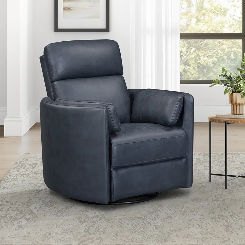 Radius Vintage Navy Power Swivel Glider Recliner
