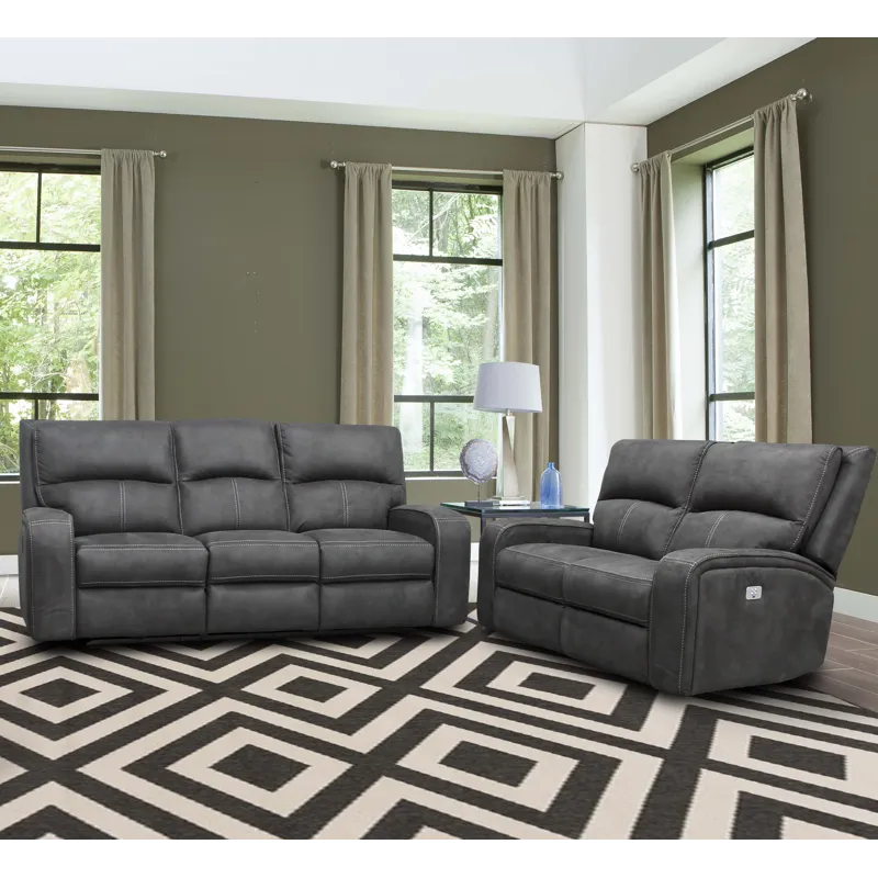 Polaris Slate Power Reclining Sofa and Loveseat