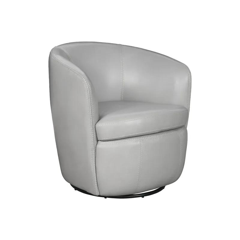 Barolo Steamboat Ice 100% Italian Leather Swivel Club Chair Two Pack