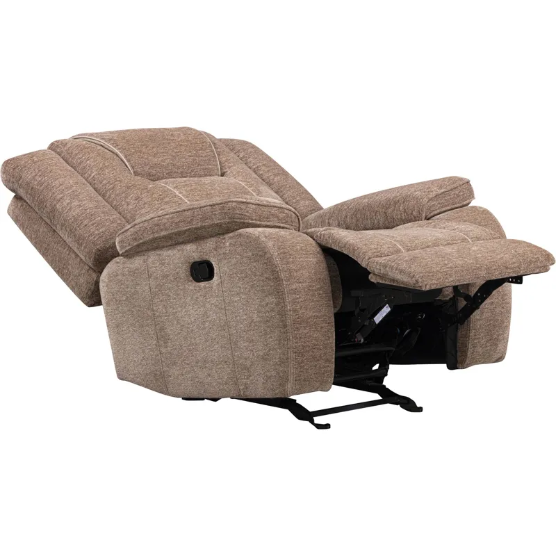 Bruno Plush Tobacco Manual Glider Recliner Two Pack
