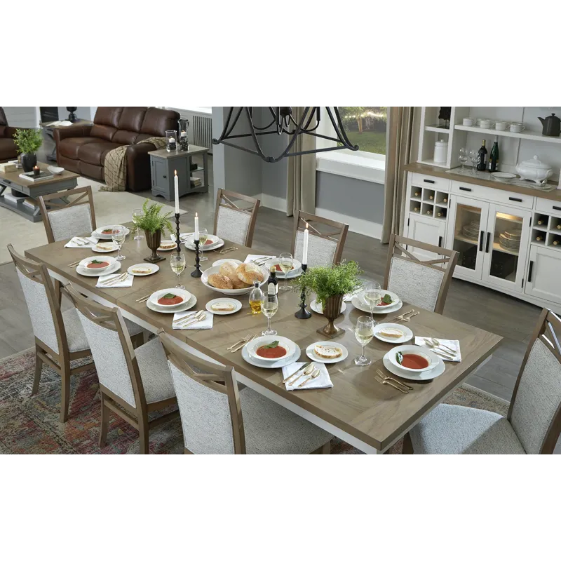 Americana Modern Dining 88 inch Trestle Extendable Dining Table