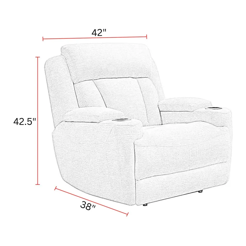 Dalton Lucky Charcoal Power Reclining Sofa Loveseat and Recliner