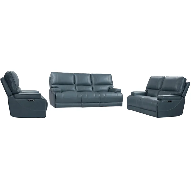 Whitman Verona Azure - Powered By Freemotion Power Reclining Sofa Loveseat and Recliner