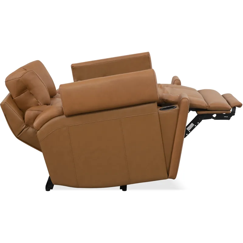 Phoenix Autumn Caramel Zero Gravity Power 3 Seat Home Theater Seating with Immersive Audio P3