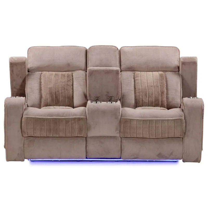 Equinox Mushroom Power Reclining Console Loveseat