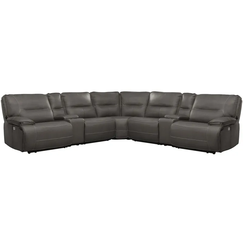 Spartacus Haze 7 Piece Modular Power Reclining Sectional with Power Adjustable Headrests