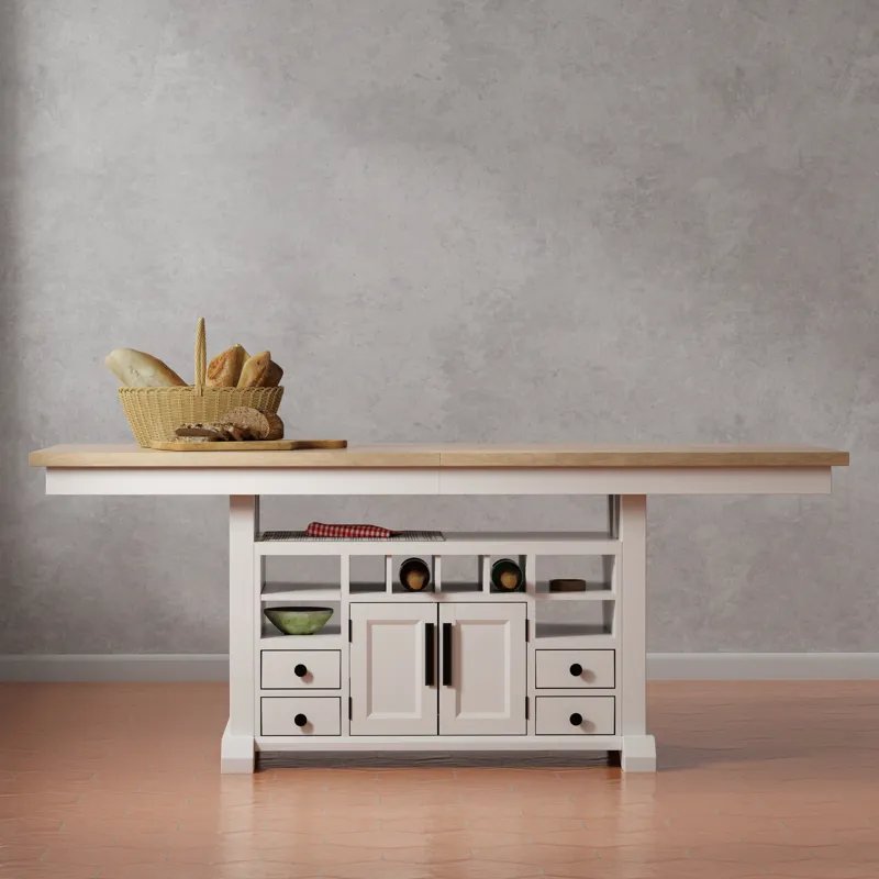 Americana Modern Dining 72 inch Island Counter Height Extendable Dining Table