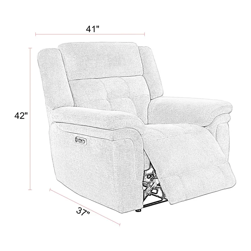 Richland Bristol Grey Power Reclining Sofa and Two Recliners