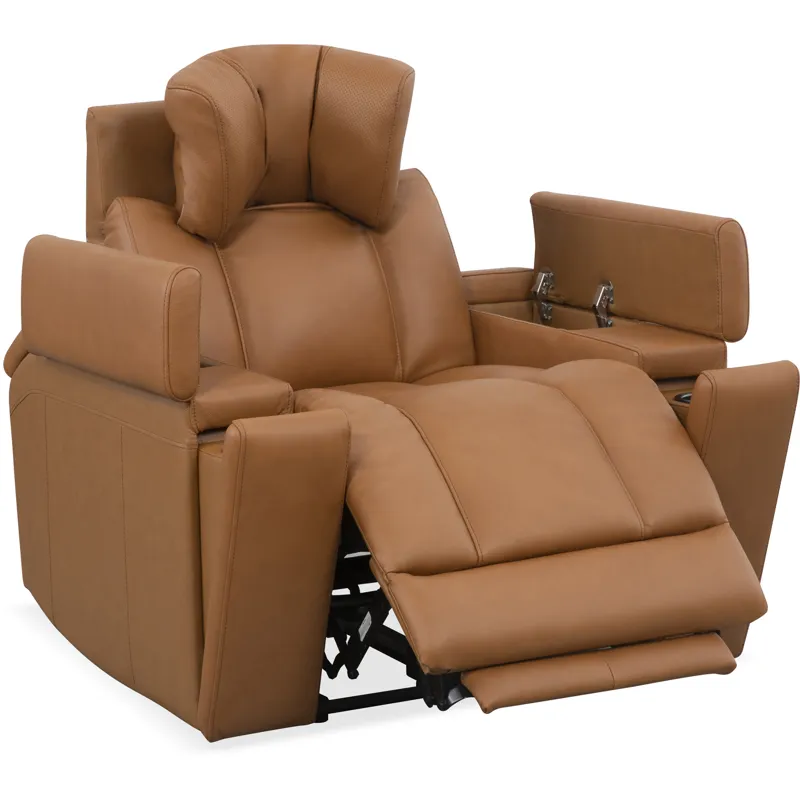 Phoenix Autumn Caramel Zero Gravity Power 3 Seat Home Theater Seating with Immersive Audio P3