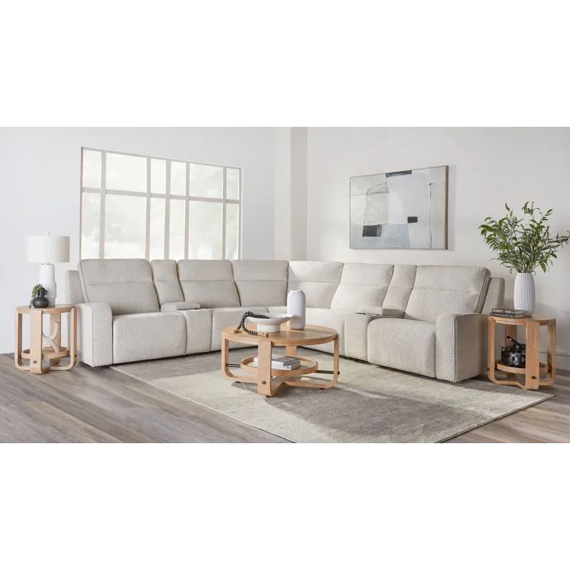 Lancaster Fluffy River Rock 7 Piece Zero Gravity Power Reclining Sectional with Power Adjustable Hea