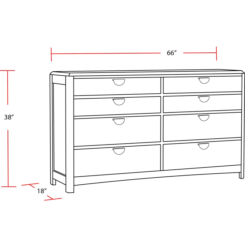 Escape Bedroom Queen Panel Bed with Dresser and Mirror