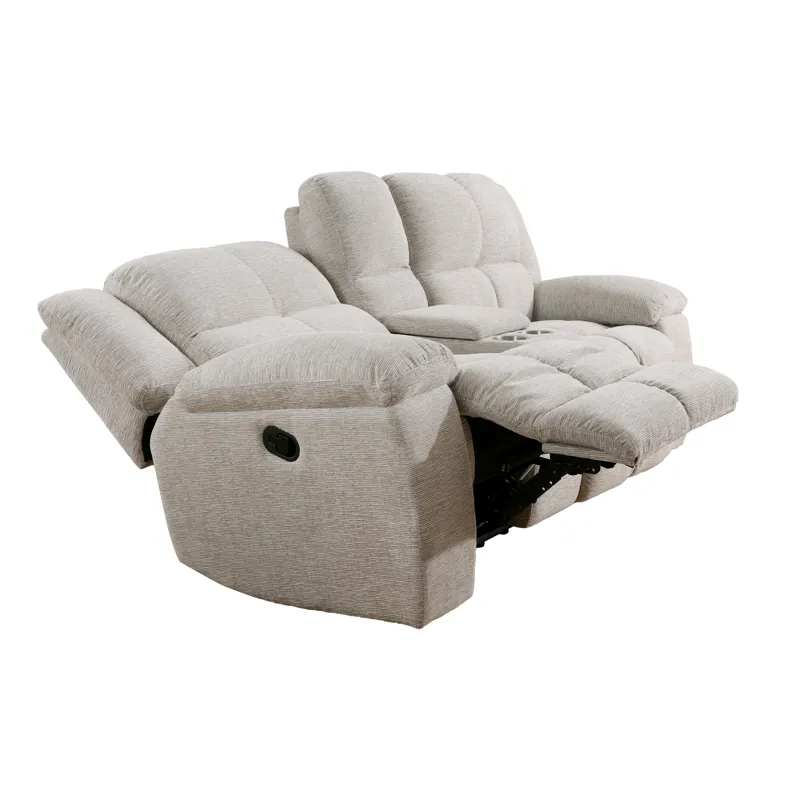 Buster Opal Taupe Manual Reclining Sofa Loveseat and Recliner