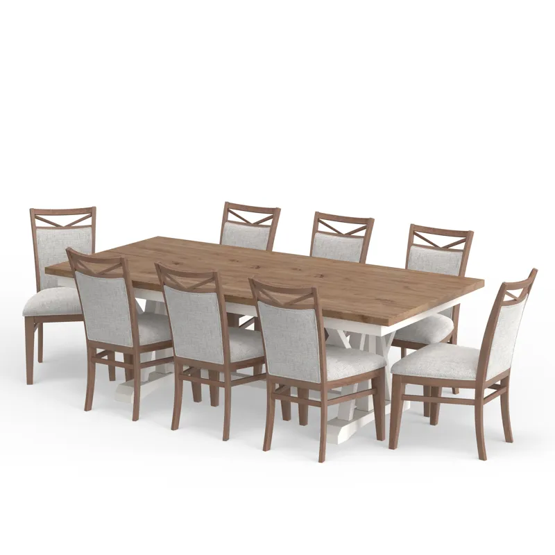 Americana Modern Dining 88 inch Trestle Extendable Dining Table