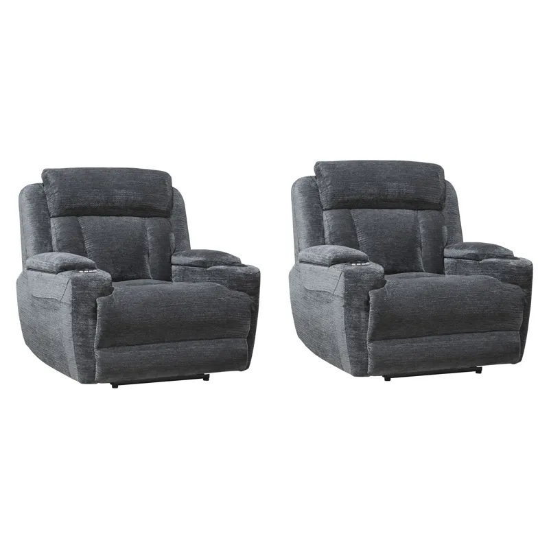 Dalton Lucky Charcoal Power Recliner Two Pack