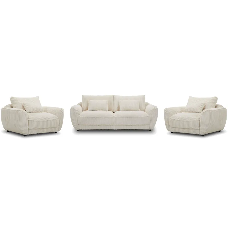Utopia Mega Ivory Sofa and 2 Chair and Half