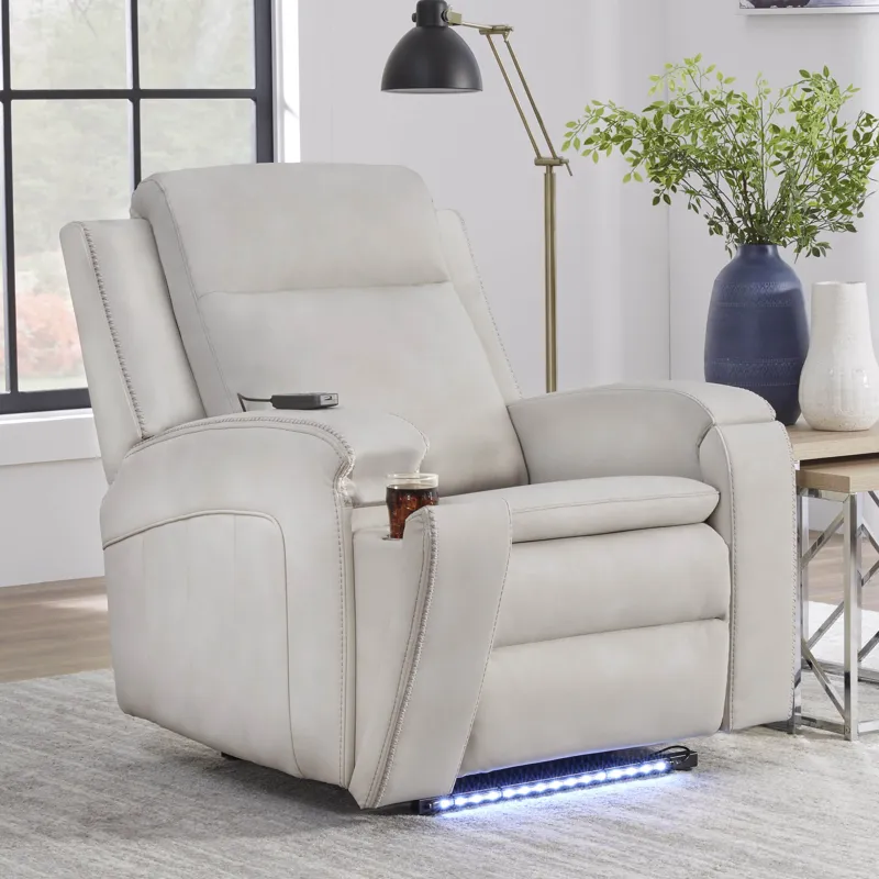 Armstrong Buffy Cream Power Recliner with Heat Massage and Auto-Glide Two Pack