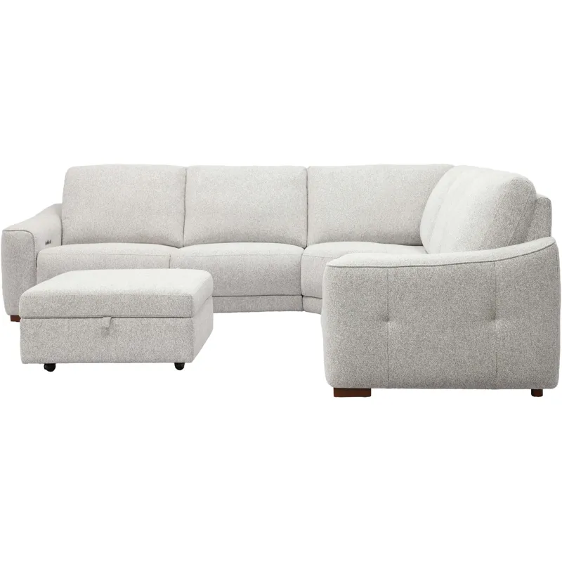 Julianna Crisp Taupe Storage Ottoman