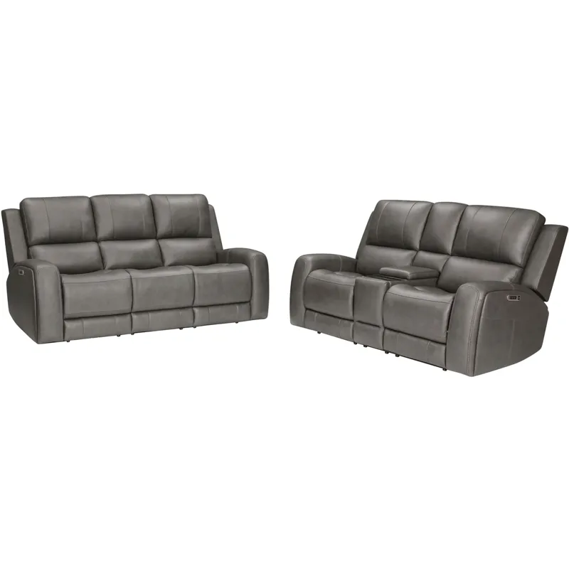 Belmont Autumn Fog Zero Gravity Power Reclining Sofa and Loveseat