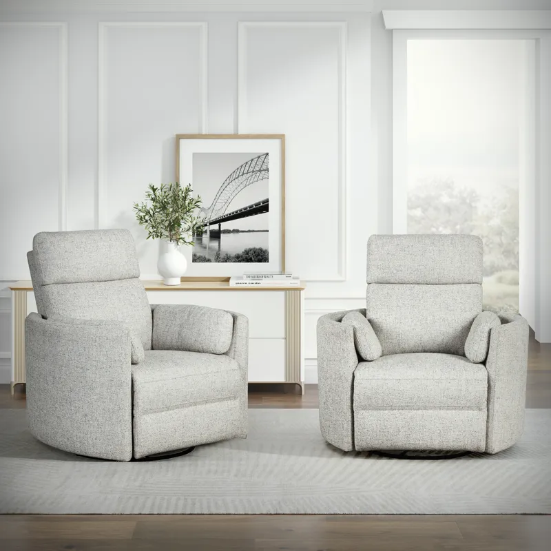 Radius Natural Beauty Quartz Power Swivel Glider Recliner Two Pack