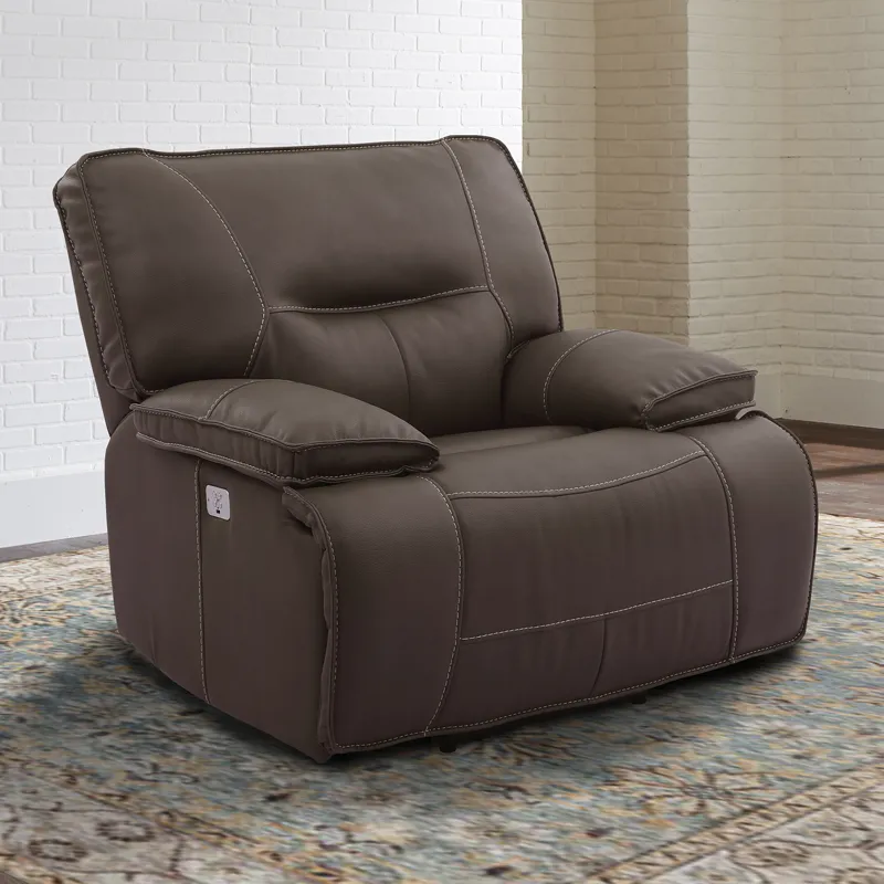 Spartacus Chocolate Power Reclining Sofa and Two Recliners