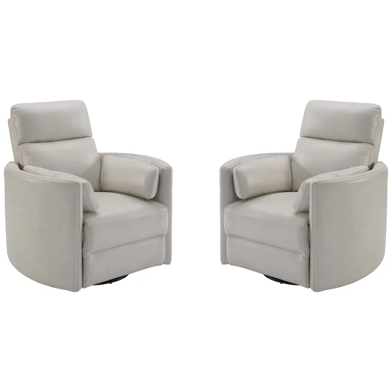 Radius Florence Ivory - Powered By Freemotion Cordless Power Swivel Glider Recliner Two Pack