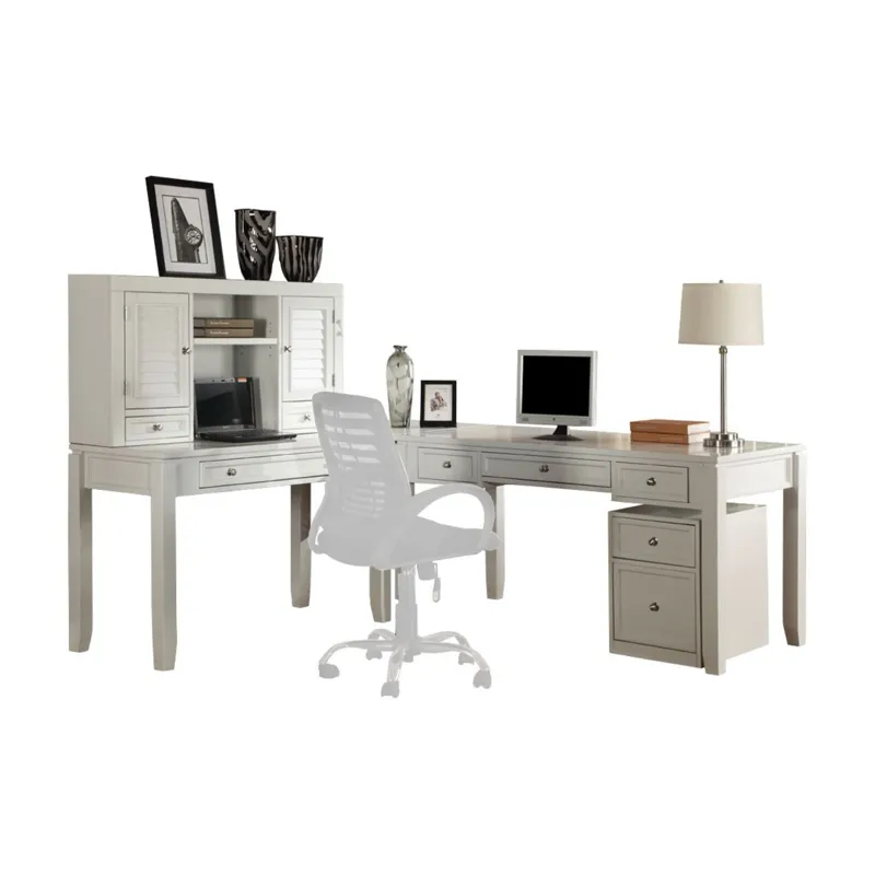Boca 5 Piece L Shape Desk with Lateral File and Hutch