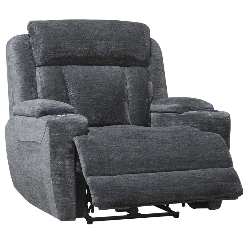 Dalton Lucky Charcoal Power Reclining Sofa Loveseat and Recliner