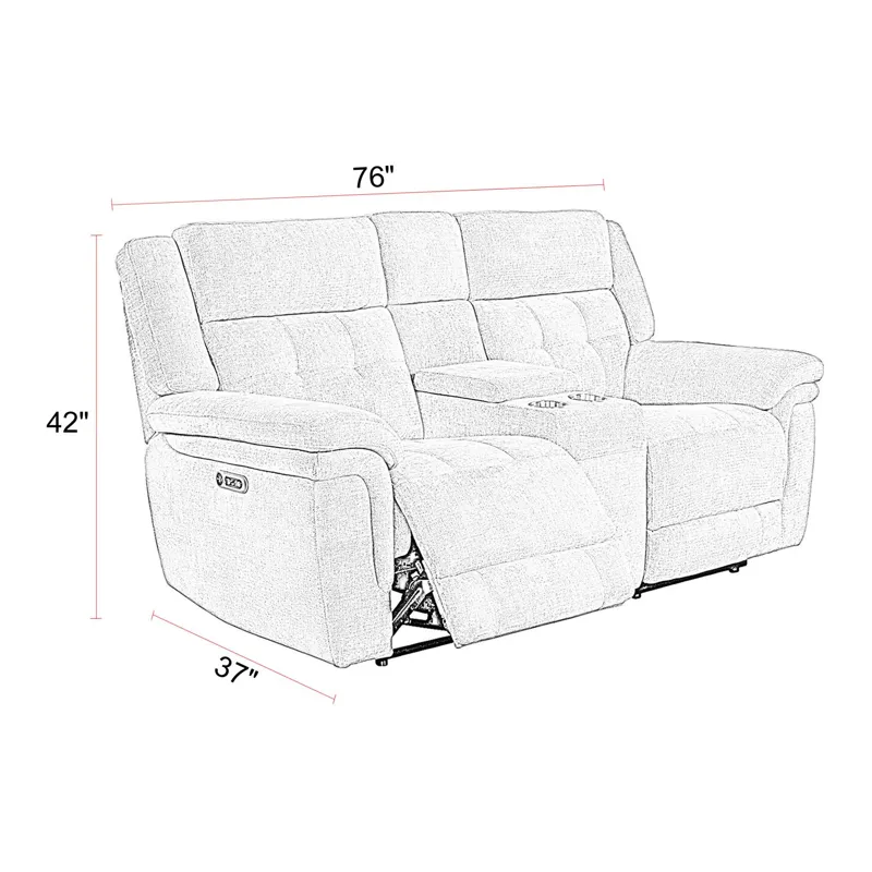 Richland Bristol Grey Power Reclining Sofa and Loveseat