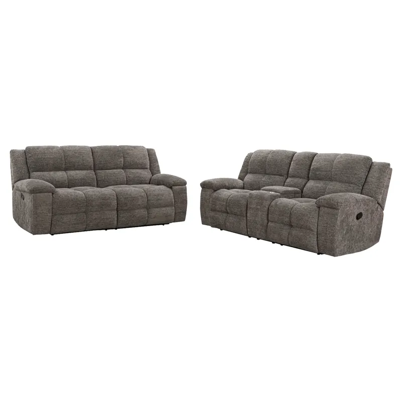 Buster Cabot Stone Manual Reclining Sofa and Loveseat