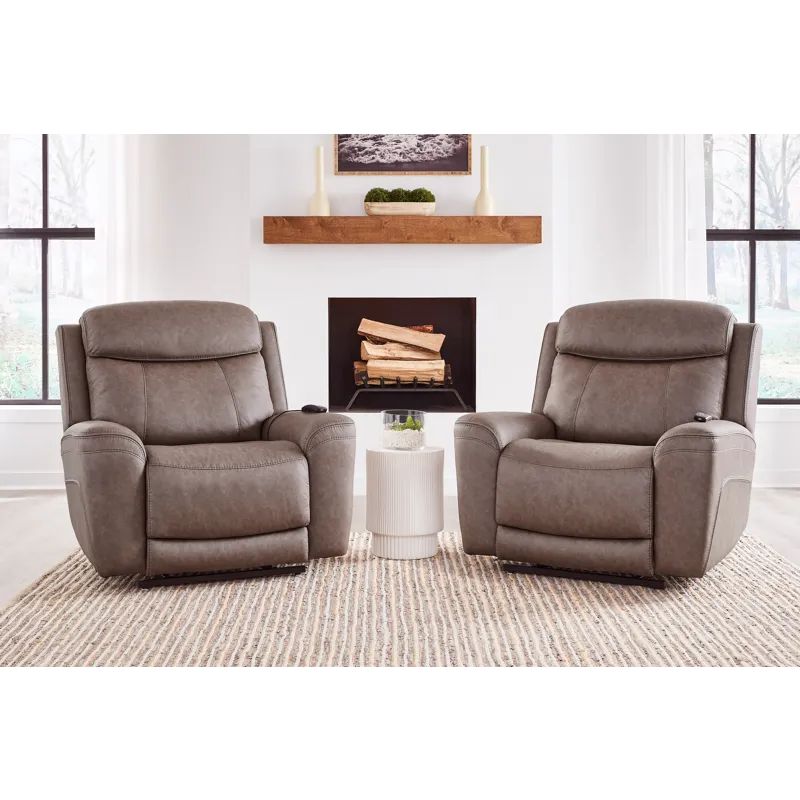 Callahan Sydney Brunette Power Lift Recliner with Heat and Massage Two Pack