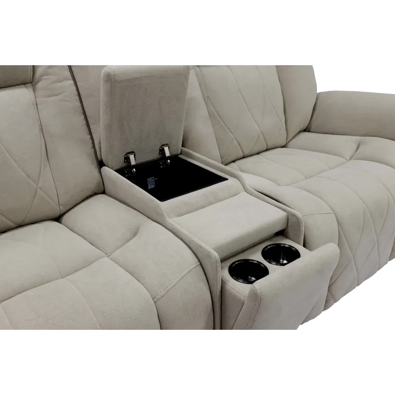 Ian Luxe Mocha 7 Piece Modular Zero Gravity Power Reclining Sectional