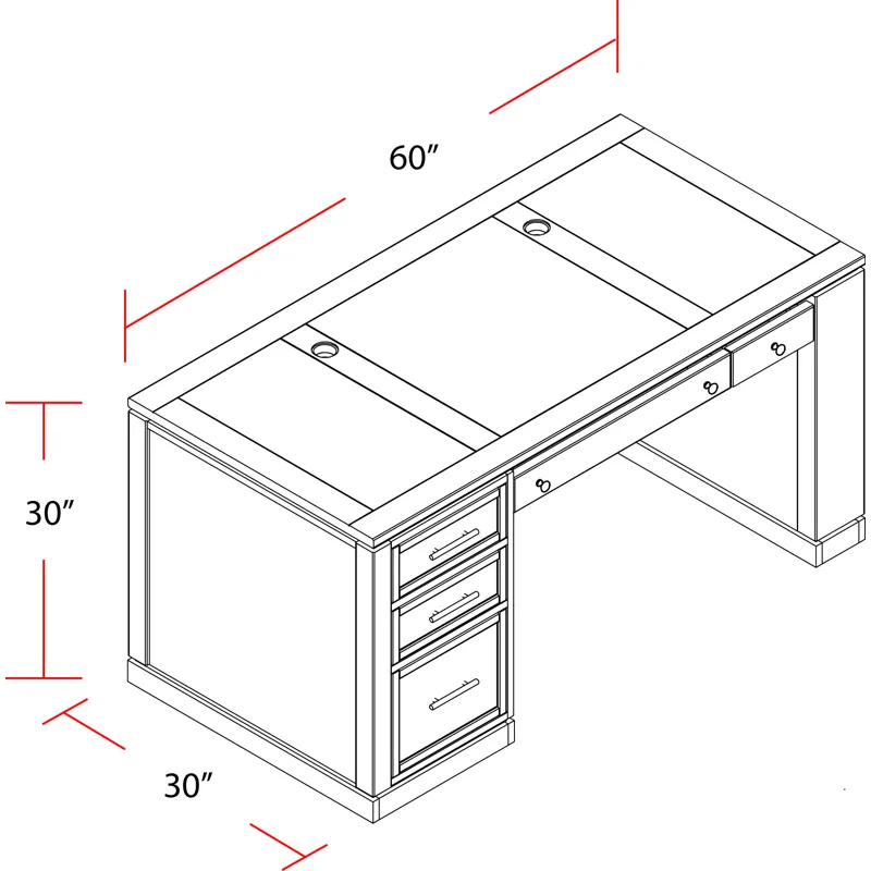 Catalina 60 In. Writing Desk with Power Center and USB