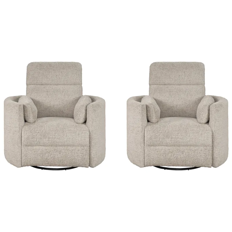 Radius Burlap Manual Swivel Recliner Two Pack