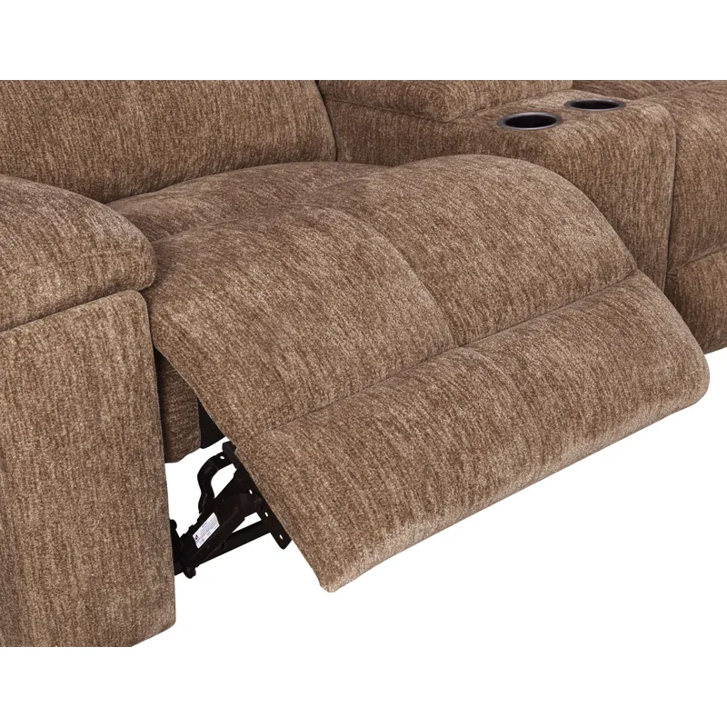 Bronco Plush Tobacco 7 Piece Modular Zero Gravity Power Reclining Sectional with Power Adjustable Headrests