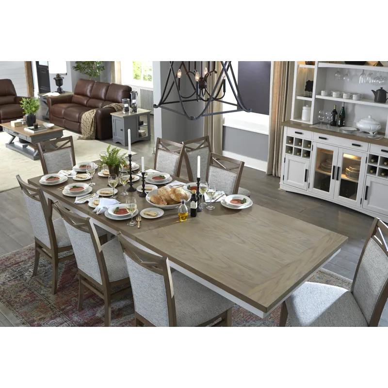 Americana Modern Dining 88 inch Trestle Extendable Dining Table