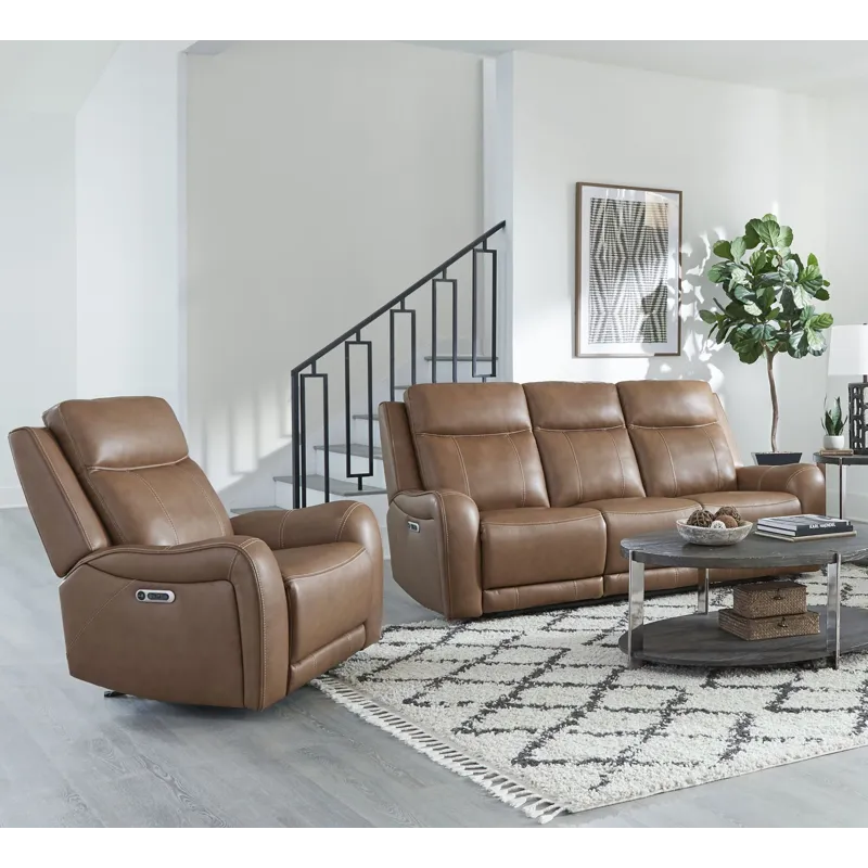 Haywood Butternut Power Reclining Sofa and Recliner