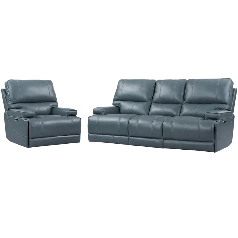 Whitman Verona Azure - Powered By Freemotion Power Reclining Sofa and Recliner