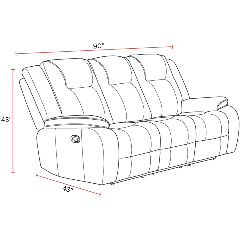 Bruno Plush Tobacco Manual Sofa