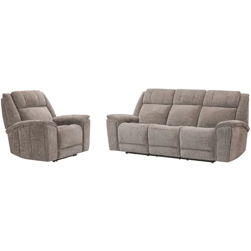 Colton Branson Tweed Power Zero Gravity Sofa and Recliner with Immersive Audio